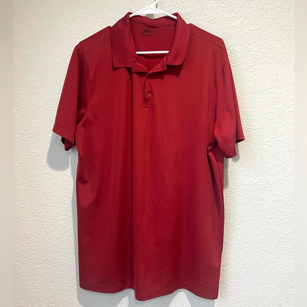 Nike Golf Dri-Fit Red Polo Shirt, XL
